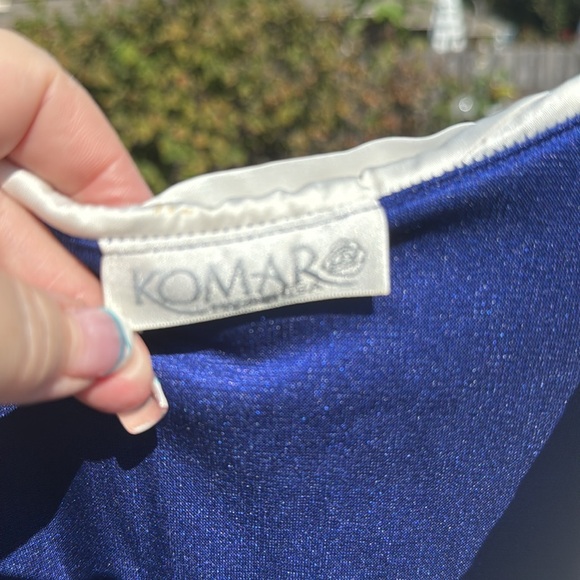 Nos Vintage Komar Blue Velvety Zip Robe L USA Made - Picture 4 of 12